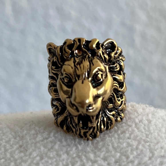 BRAND NEW Classic Gucci Lion Head Bronze Ring Size 19 Large (US 8.75) - Picture 10 of 10
